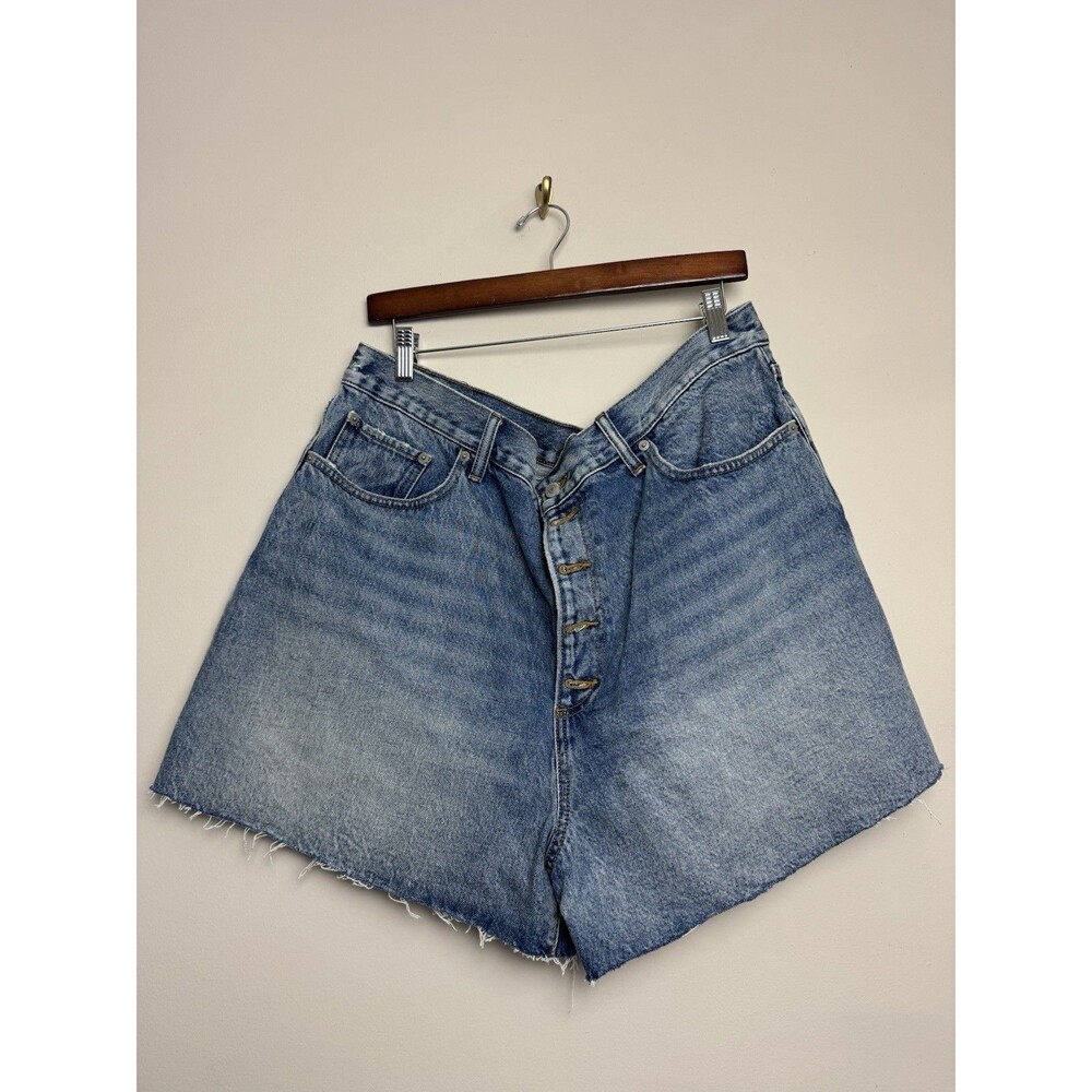 Lucky Brand Womens Traveler Cut Off Denim Shorts Plus Size 20 Medium Wash Cotton